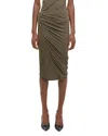 Helmut Lang Women's Wind Draped Jersey Convertible Skirt In Olive