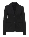 Helmut Lang Woman Blazer Black Size 10 Cotton, Elastane In Black