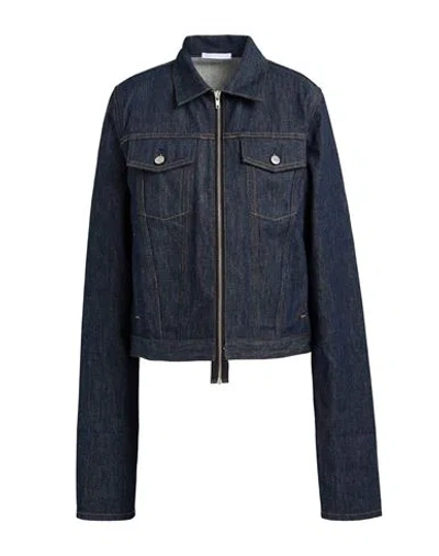 Helmut Lang Woman Denim Outerwear Blue Size M Cotton