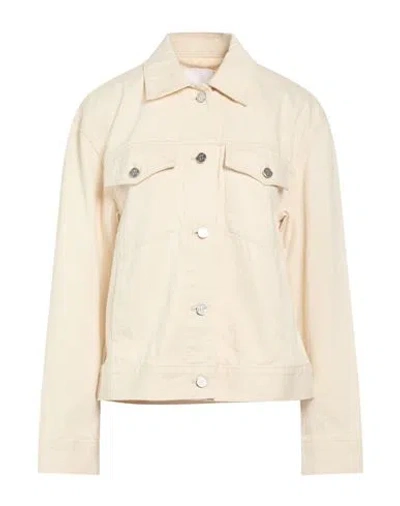 Helmut Lang Woman Denim Outerwear Cream Size M Cotton In Brown