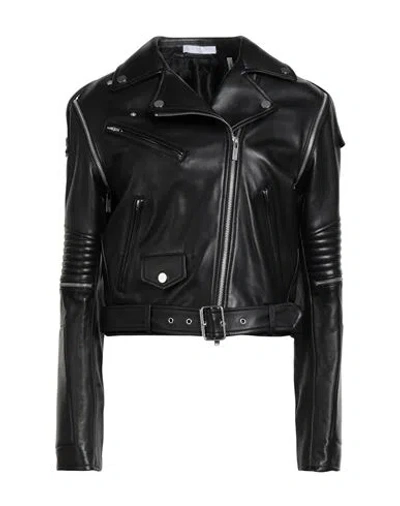 HELMUT LANG HELMUT LANG WOMAN JACKET BLACK SIZE M LAMBSKIN