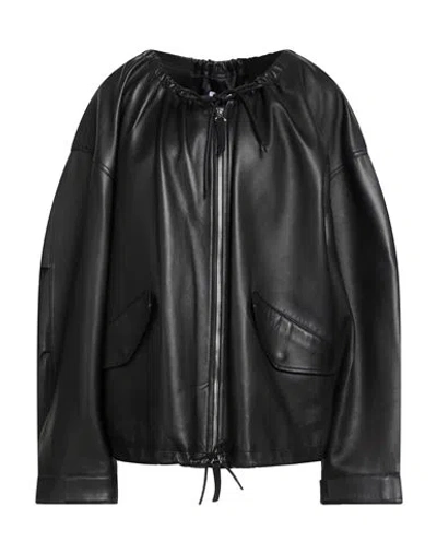 Helmut Lang Woman Jacket Black Size M Lambskin