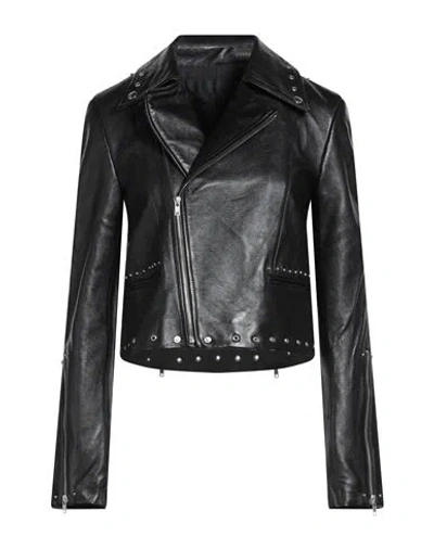 Helmut Lang Woman Jacket Black Size M Lambskin