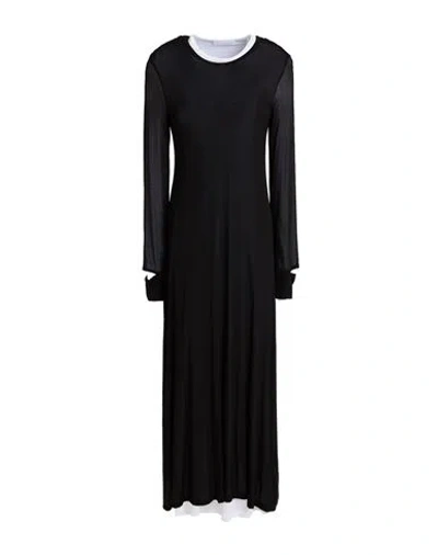 Helmut Lang Woman Maxi Dress Black Size L Cupro, Elastane
