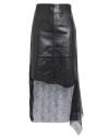 Helmut Lang Woman Midi Skirt Black Size 8 Sheepskin In Black
