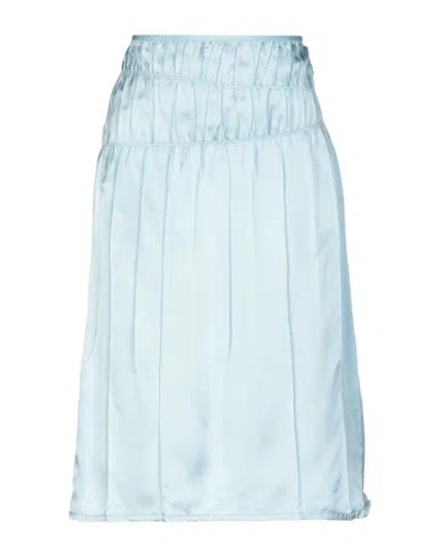 Helmut Lang Woman Midi Skirt Sky Blue Size 10 Viscose