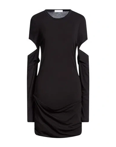 Helmut Lang Woman Mini Dress Black Size M Pima Cotton, Modal