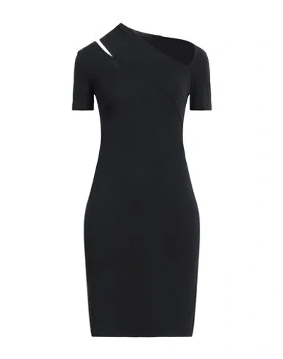 HELMUT LANG HELMUT LANG WOMAN MINI DRESS BLACK SIZE S COTTON, MODAL, ELASTANE