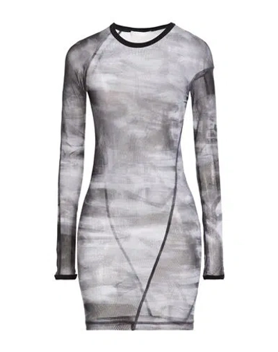 Helmut Lang Woman Mini Dress Grey Size M Polyamide In Gray