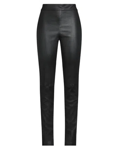 HELMUT LANG HELMUT LANG WOMAN PANTS BLACK SIZE 10 LAMBSKIN