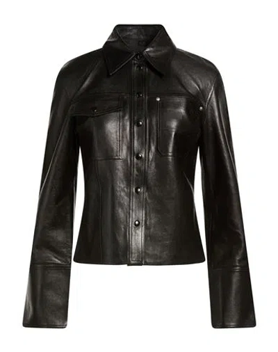 Helmut Lang Woman Shirt Black Size S Sheepskin