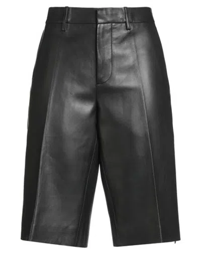 Helmut Lang Woman Shorts & Bermuda Shorts Black Size 10 Calfskin