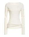 Helmut Lang Woman T-shirt Cream Size L Pima Cotton, Modal In White