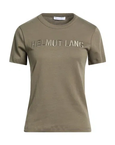 Helmut Lang Woman T-shirt Military Green Size S Cotton