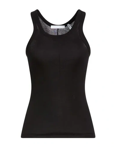 Helmut Lang Woman Tank Top Black Size Xs Pima Cotton, Modal