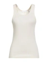 Helmut Lang Woman Tank Top Cream Size M Pima Cotton, Modal