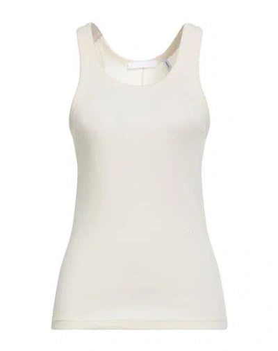Helmut Lang Woman Tank Top Cream Size M Pima Cotton, Modal