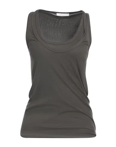 Helmut Lang Woman Tank Top Dark Green Size M Lyocell