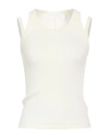 Helmut Lang White Knitted Round Neck Top