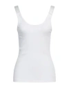 Helmut Lang Woman Tank Top White Size L Modal, Elastane In White