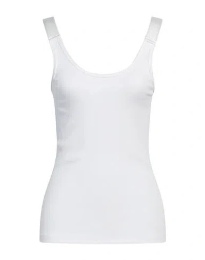 Helmut Lang Woman Tank Top White Size L Modal, Elastane