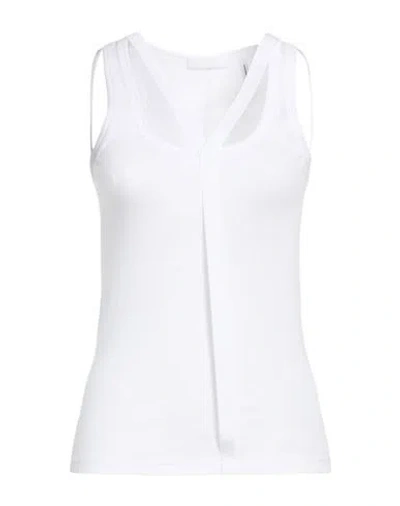Helmut Lang Woman Tank Top White Size L Pima Cotton, Modal