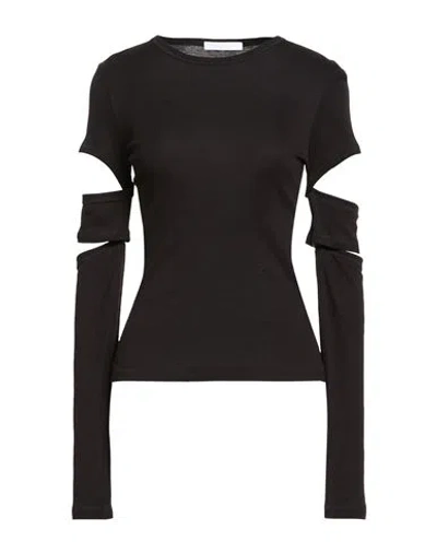 Helmut Lang Woman T-shirt Black Size M Pima Cotton, Modal
