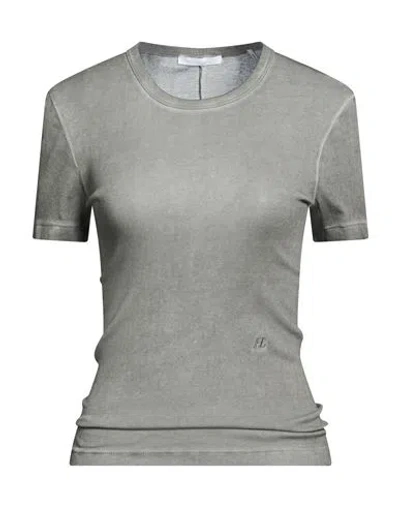 Helmut Lang Woman T-shirt Charcoal Size S Pima Cotton In Gray