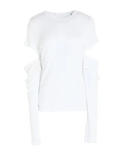 Helmut Lang Woman T-shirt White Size Xs Pima Cotton, Modal