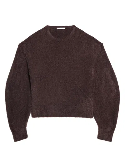 Helmut Lang Women's Apex Oversized Eyelash Crewneck Sweater In Brown