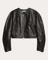 Helmut Lang Women's Articulated Waxed Leather Jacket In Black
