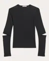 Helmut Lang Astro Crew Split-elbow Top In Black