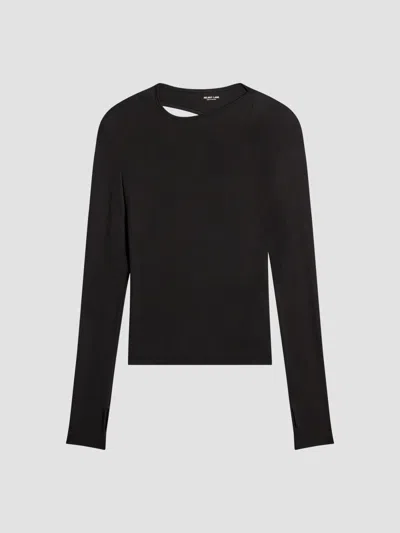 Helmut Lang Women's Asymmetrical Cut-out Jersey Top In Black