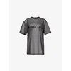 Helmut Lang Womens Black Brand-text Sheer Mesh T-shirt In Black