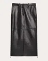 Helmut Lang Women's Bonded Leather Zip Midi Skirt In Animal Print