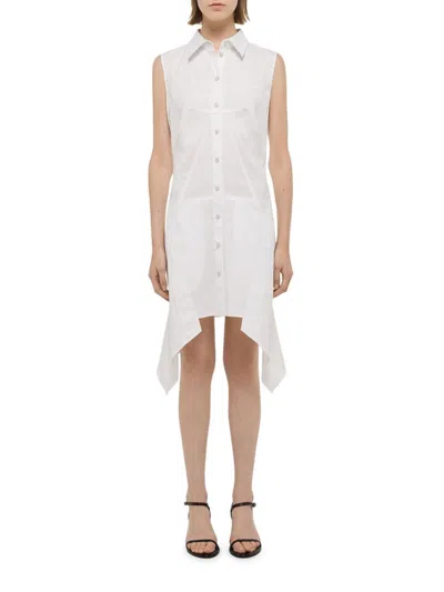 Helmut Lang Bustier Shirt Mini Dress In White