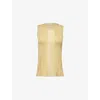 Helmut Lang Open Back Semisheer Sleeveless Sweater In Butter