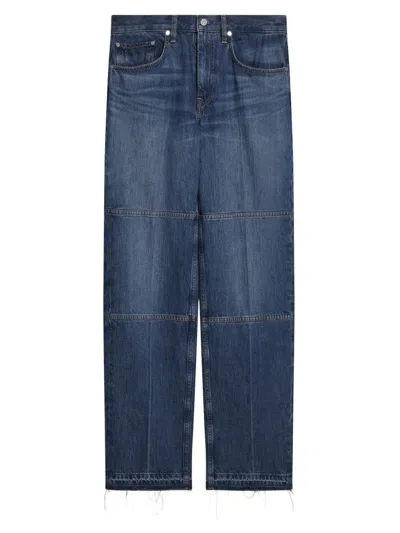 Helmut Lang Women's Carpenter High-rise Straight-leg Jeans In Blue