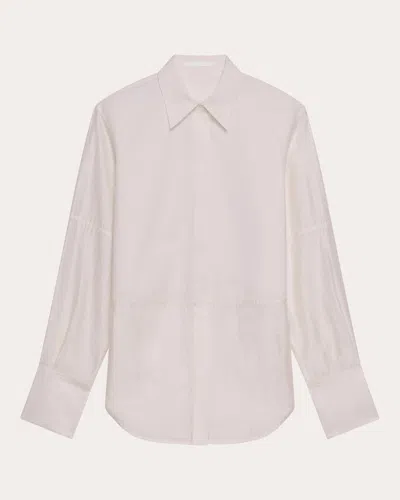 Helmut Lang Women's Cotton Poplin Voile Combo Button-up Top In Neutral
