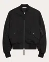 Helmut Lang Cotton Blend Bomber Jacket In Black