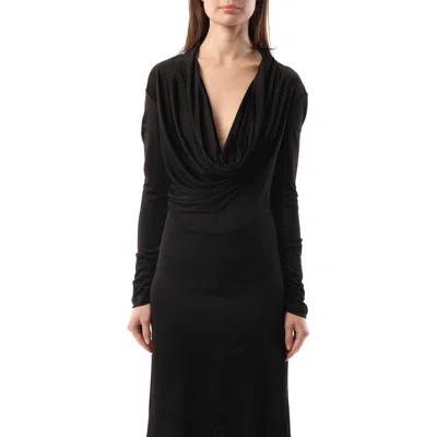 Helmut Lang Women's Cowl Liquid Dress In Black