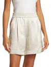 HELMUT LANG WOMEN'S CRINKLED SATIN PAJAMA SHORTS