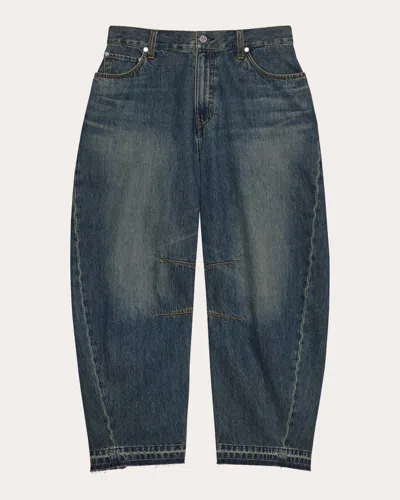 Helmut Lang Women's Cropped Mid-rise Barrel Leg Jeans