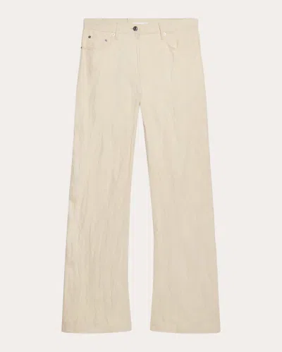 Helmut Lang Women's Crushed Metallic Twill Bootcut Jeans In Neutral