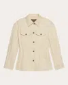 Helmut Lang Metallic Crushable Crinkle Denim Jacket In Neutral