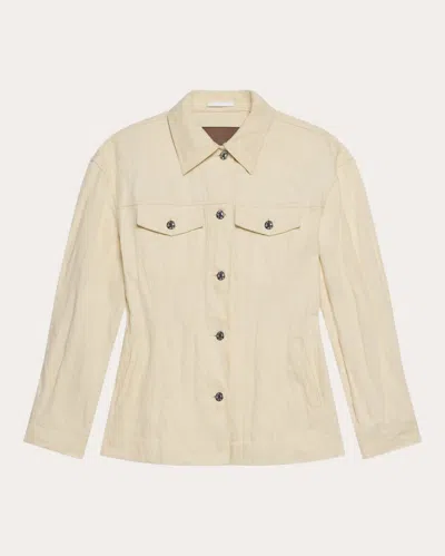 Helmut Lang Crushed Trucker Jacket In Neutral