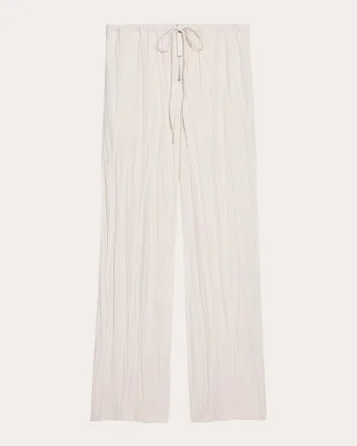 Helmut Lang Crushed Satin Pant In Ivory
