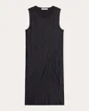 Helmut Lang Crushed Satin Tank Dress In Black