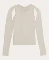 Helmut Lang Cutout Crewneck Sweater In Neutrals