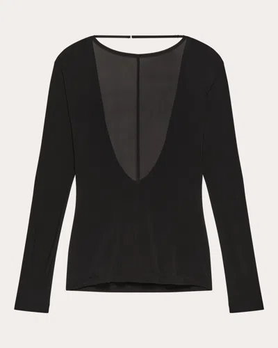 Helmut Lang Women's Draped Cowl Back Jersey Top In Black